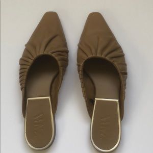Zara Leather Mule Slide Flats